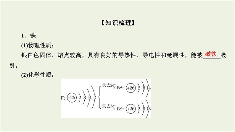 (通用版)高考化学一轮复习课件第三章金属及其化合物第3节考点1铁的单质氧化物及氢氧化物的性质 (含解析)07