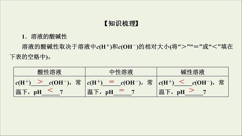 (通用版)高考化学一轮复习课件第八章水溶液中的离子平衡第2节考点2溶液的酸碱性和pH (含解析)第5页