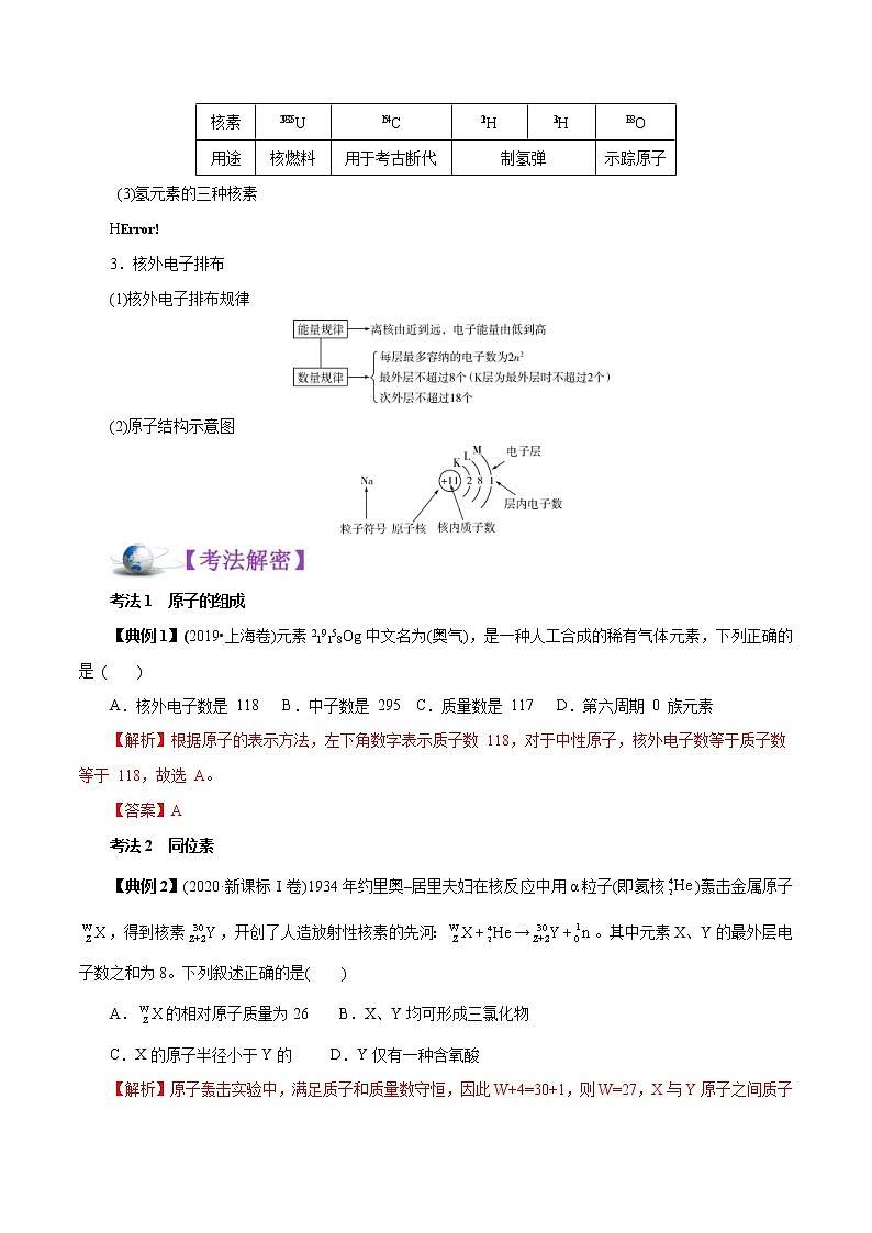 高考化学二轮复习讲义+分层训练解密05物质结构元素周期律（讲义）第3页