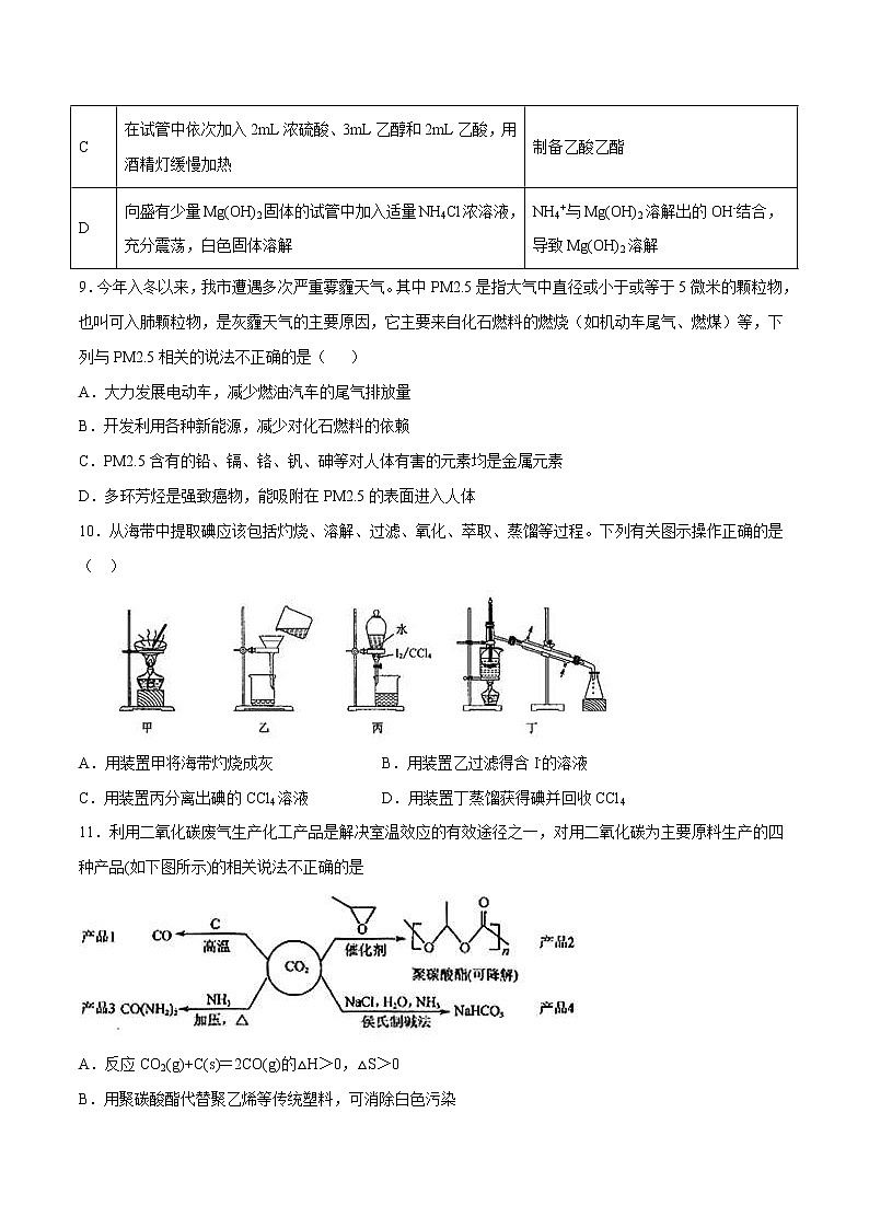 2022年高考化学一轮复习高频考点集训专题10 化学与自然资源的开发利用（原卷版）第3页