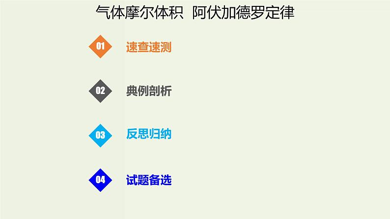 2020版高考化学一轮复习考点备考课件1.1.2气体摩尔体积阿伏加德罗定律 (含解析)01