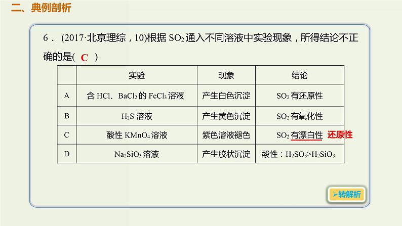 2020版高考化学一轮复习考点备考课件4.3.1硫及其氧化物的性质 (含解析)第3页