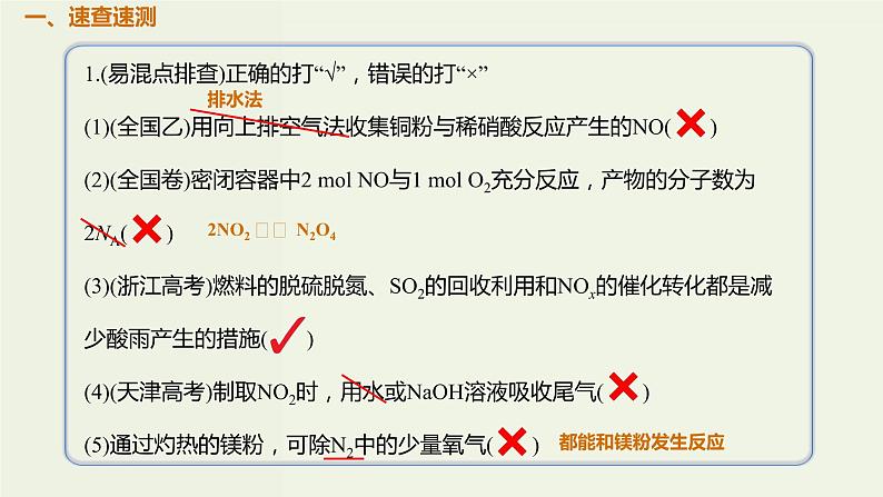 2020版高考化学一轮复习考点备考课件4.4.1氮气及其氧化物 (含解析)02