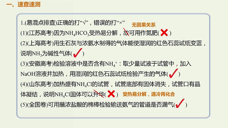 2020版高考化学一轮复习考点备考课件4.4.3氨铵盐 (含解析)02