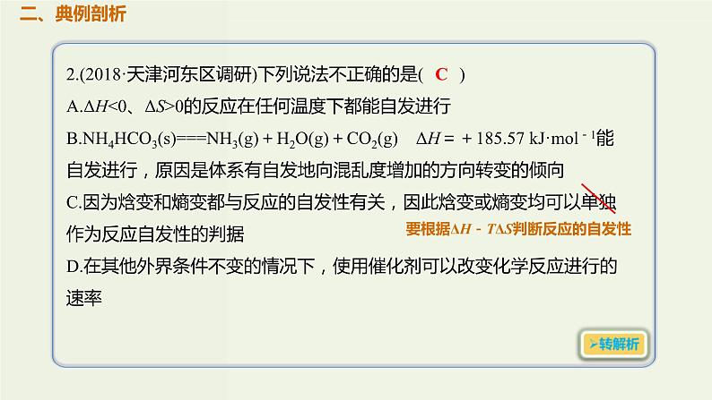 2020版高考化学一轮复习考点备考课件7.3.2化学反应进行的方向 (含解析)第3页