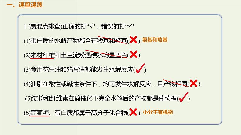 2020版高考化学一轮复习考点备考课件9.2.2基本营养物质 (含解析)第2页