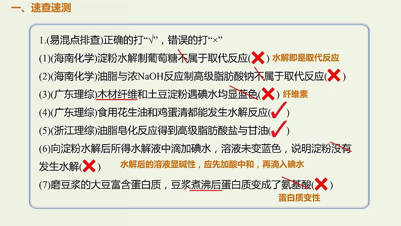 2020版高考化学一轮复习考点备考课件12.4.1糖类油脂蛋白质的组成结构和性质 (含解析)02