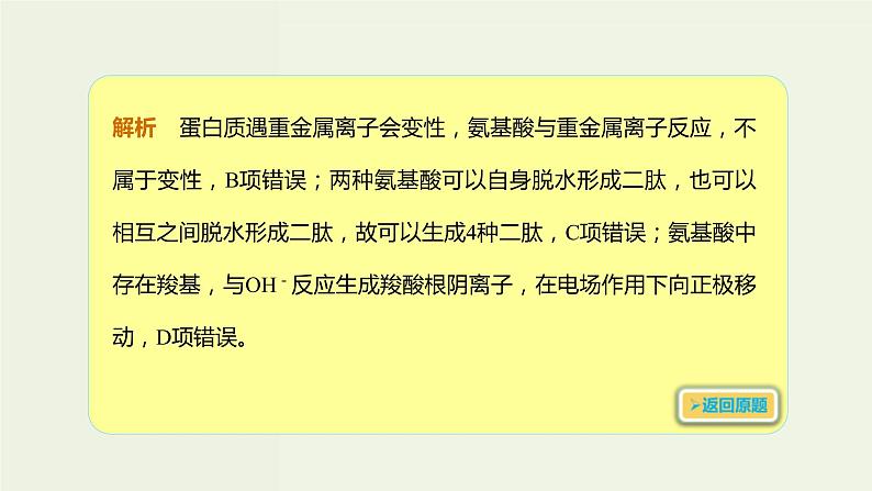 2020版高考化学一轮复习考点备考课件12.4.1糖类油脂蛋白质的组成结构和性质 (含解析)04