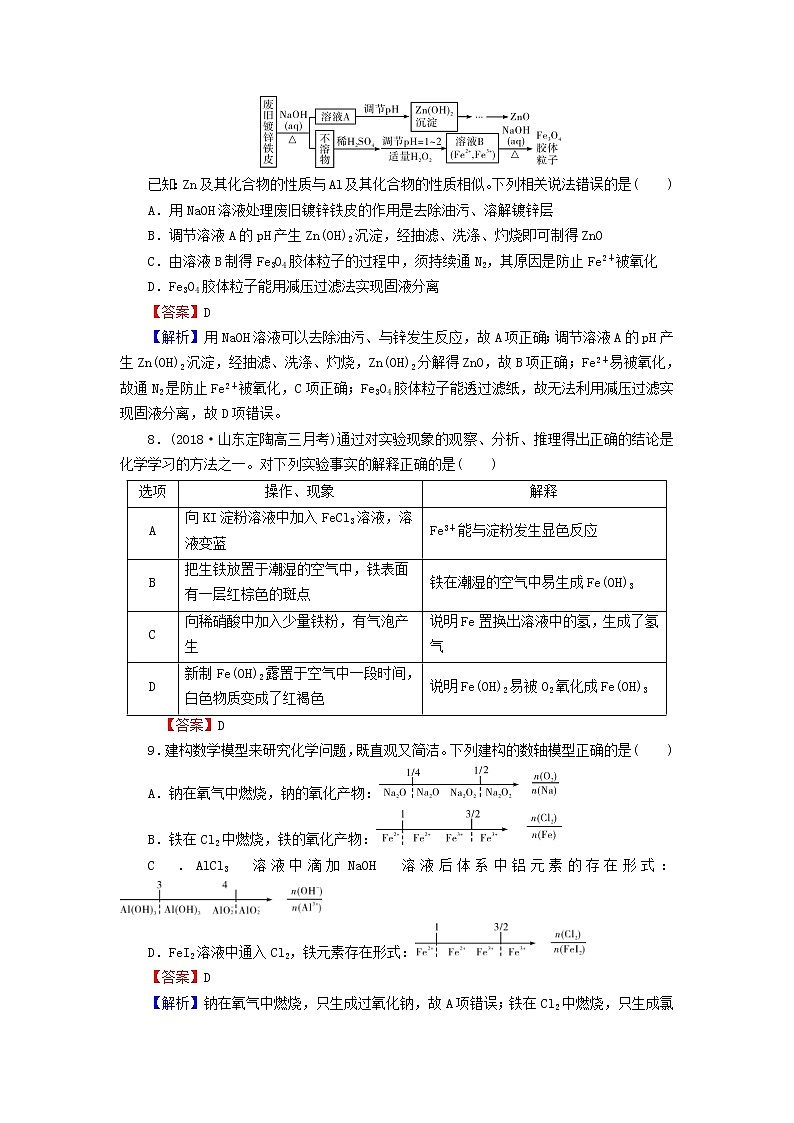 2020高考化学一轮复习第三章金属及其化合物第3节检测(含解析)第3页