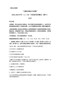 2022-2023学年安徽省卓越县中联盟高一上学期期中化学试题含解析