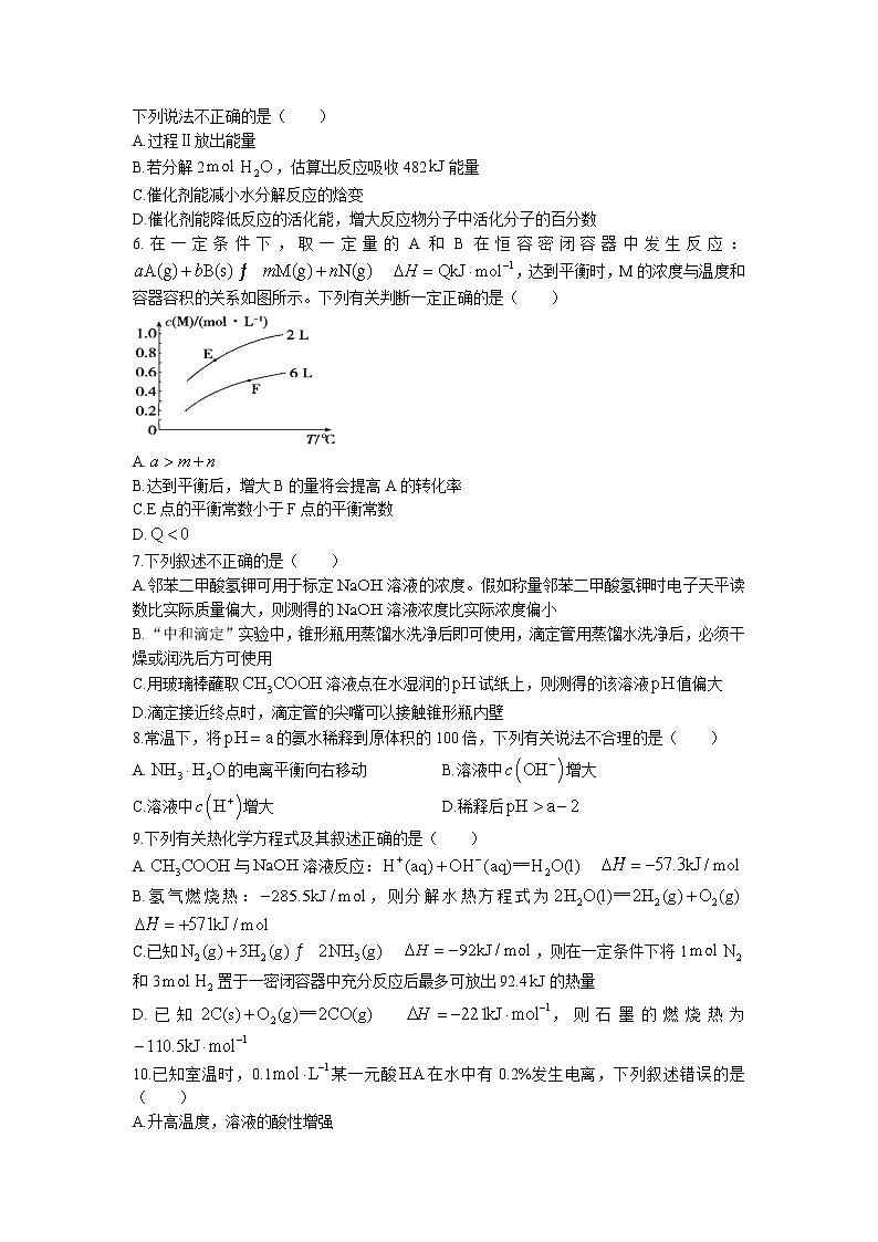 山东省济宁市泗水县2022-2023学年高二年级上学期期中考试化学试题含答案第2页