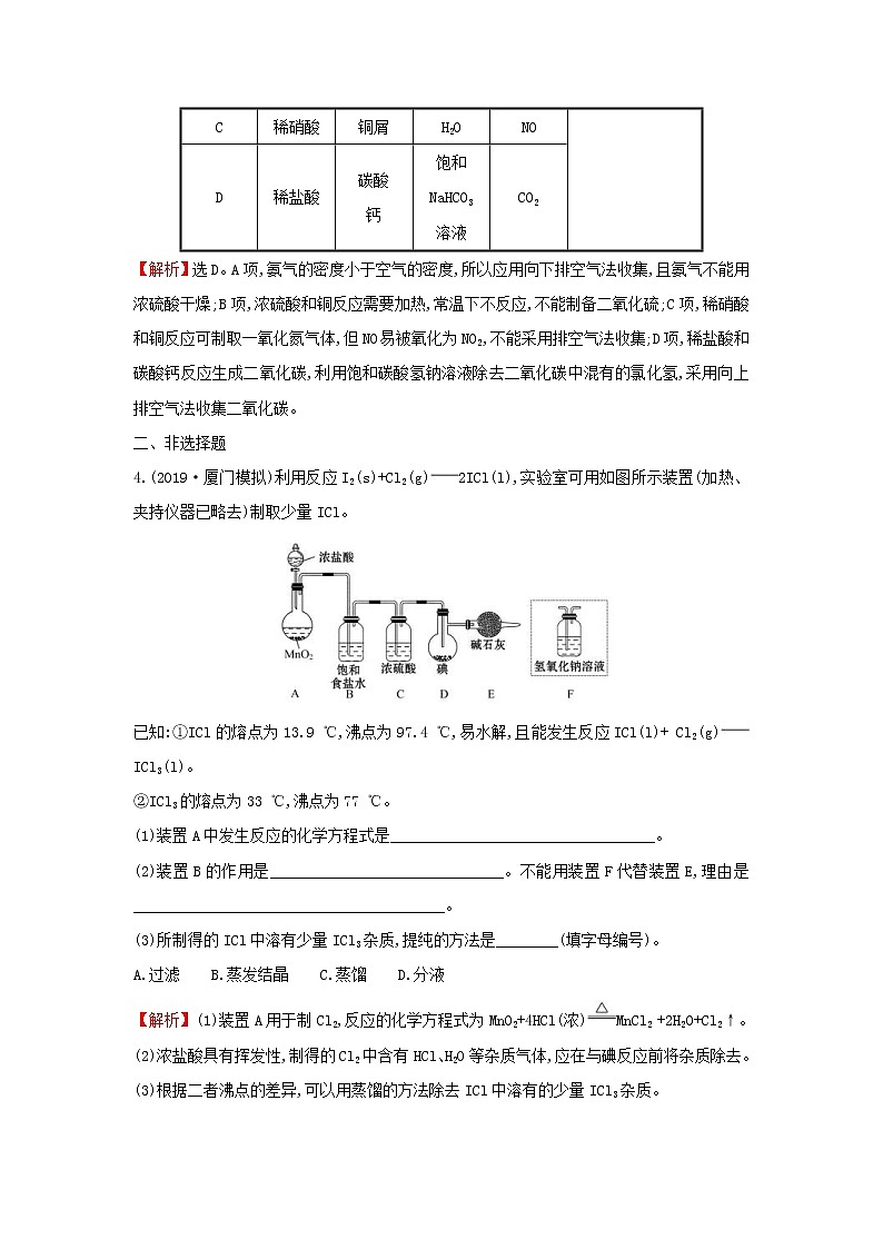 (通用版)高考化学一轮复习课时分层提升练三十二10.3物质的制备(含解析)03