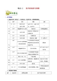 高考化学一轮复习考点过关练考点12离子的检验与推断(含解析)