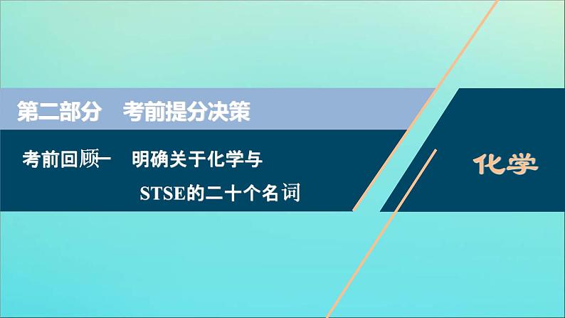 新高考化学三轮复习课件考前回顾一明确关于化学与STSE的二十个名词第1页