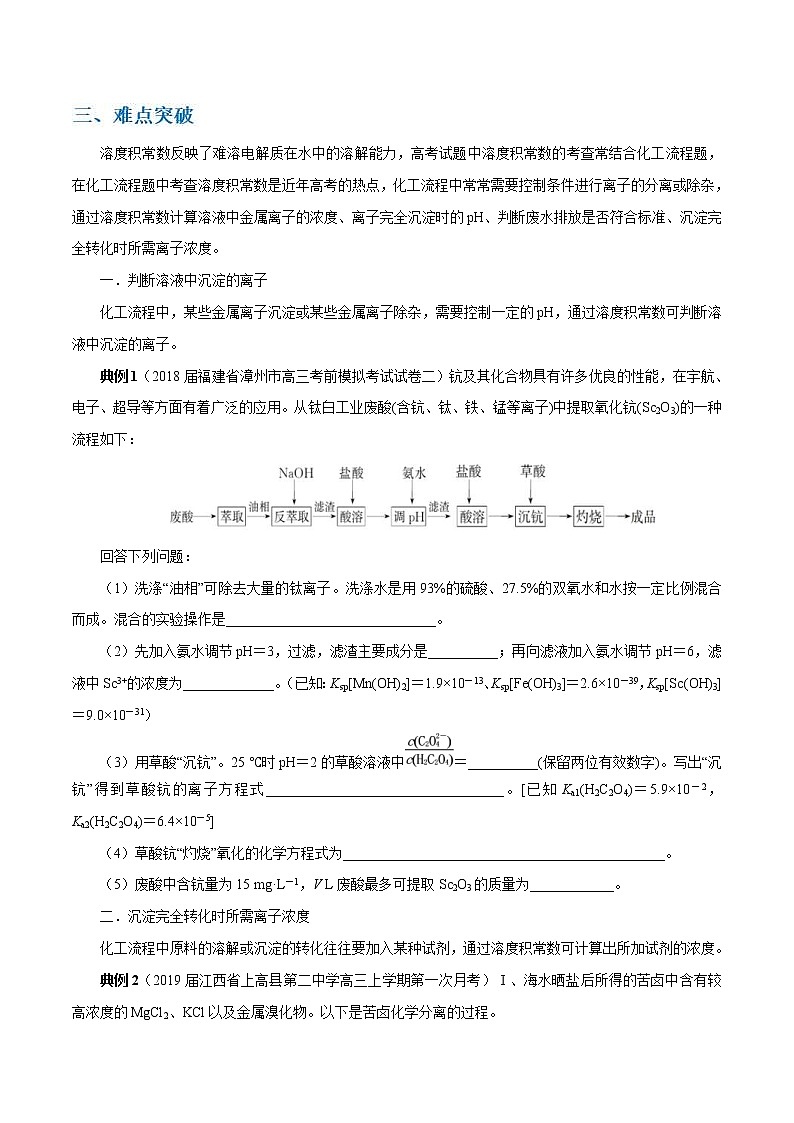 高考化学二轮复习考点剖析考点15 化工流程中溶度积常数计算（2份打包，解析版+原卷版，可预览）03
