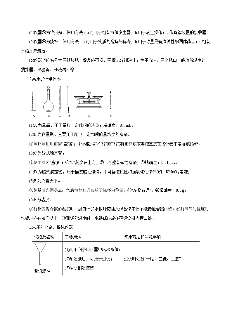 高考化学一轮复习精讲精练第01讲 化学实验基础知识和技能（精讲）（2份打包，解析版+原卷版，可预览）02
