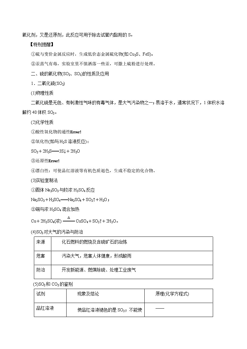 高考化学一轮复习精讲精练第15讲 硫及其化合物（精讲）（2份打包，解析版+原卷版，可预览）02