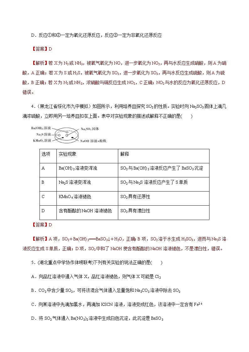 高考化学一轮复习精讲精练第15讲 硫及其化合物（精练）（2份打包，解析版+原卷版，可预览）02