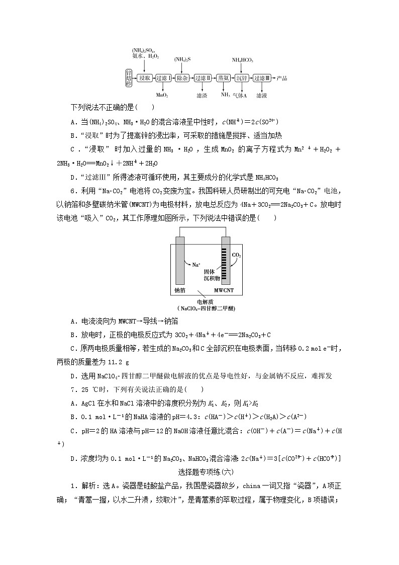 新高考化学三轮复习选择题专项练六(含解析)第2页