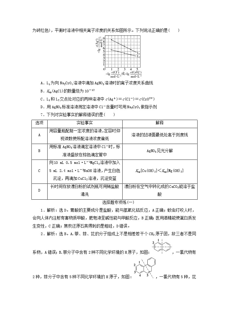 新高考化学三轮复习选择题专项练一(含解析)第2页