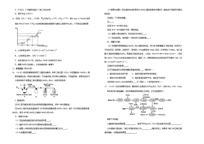 高考化学考前提分仿真卷 化学卷（十）(原卷版)第2页