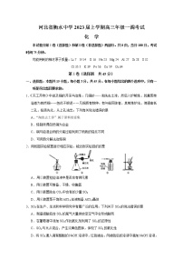 河北省衡水中学2023届高三化学上学期一模试题（Word版附解析）