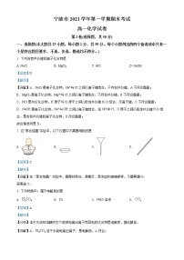 2022宁波高一上学期期末考试化学试题含解析