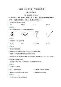 2022宁波高一上学期期末考试化学含答案