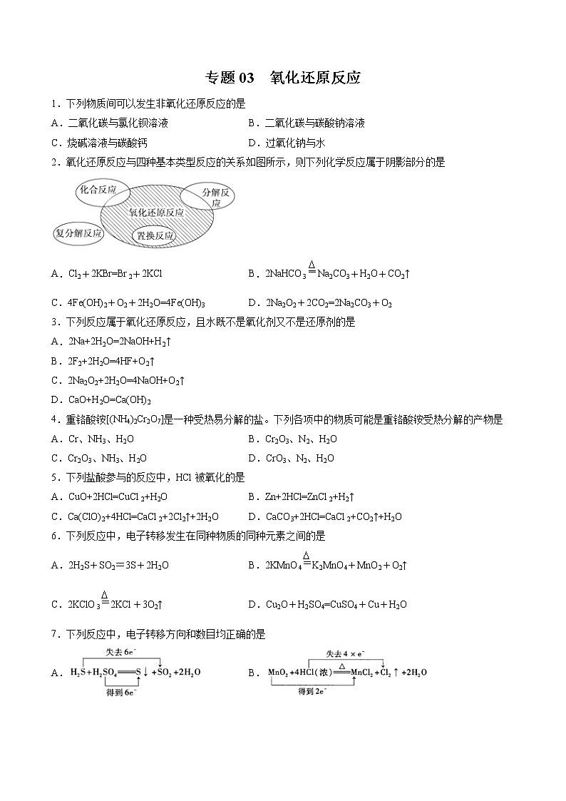 【期末综合复习】人教版(2019)化学必修第一册 高一上学期期末-专题03 氧化还原反应（专题过关）01