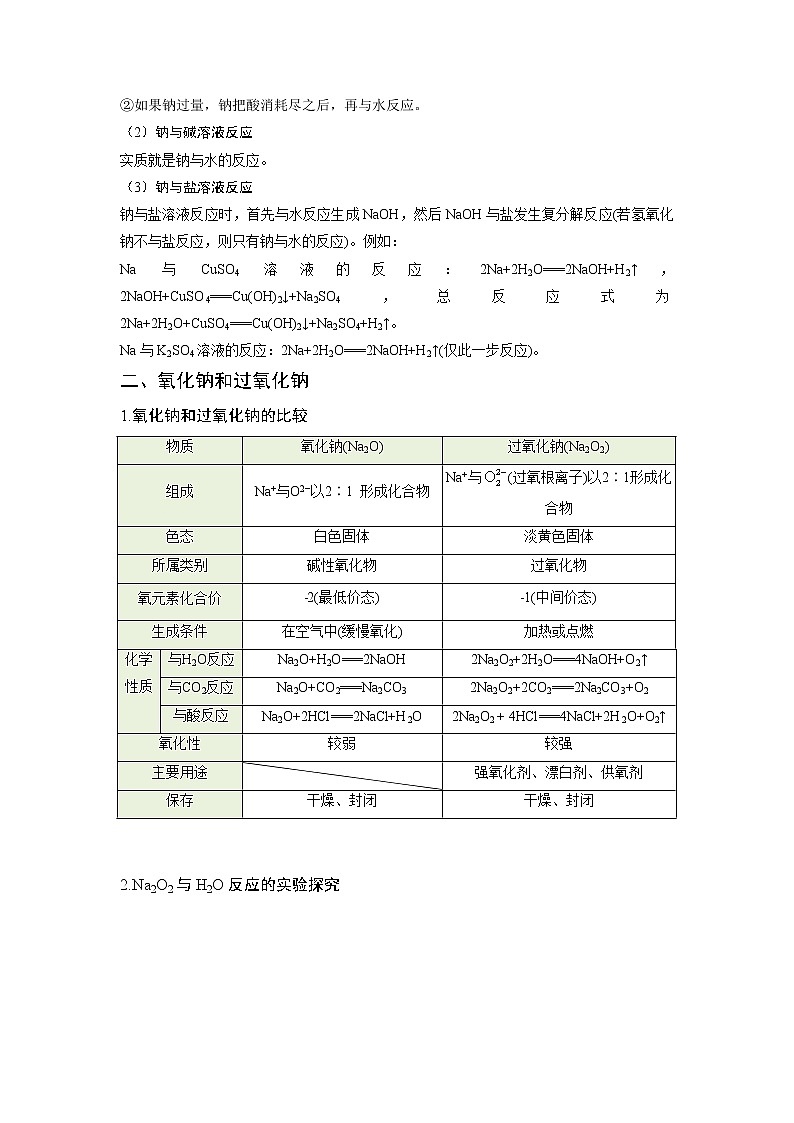 【期末综合复习】人教版(2019)化学必修第一册 高一上学期期末-专题04 钠及其化合物（知识串讲）02