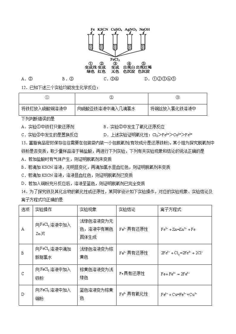 【期末综合复习】人教版(2019)化学必修第一册 高一上学期期末-专题07 铁、铝及其化合物（专题过关）03
