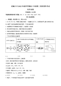 2023武威六中高三上学期第二次阶段性考试化学试题含解析