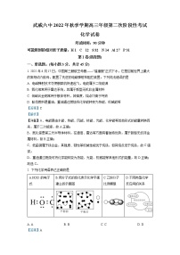 甘肃省武威第六中学2022-2023学年高三化学上学期第二次阶段性考试试题（Word版附解析）