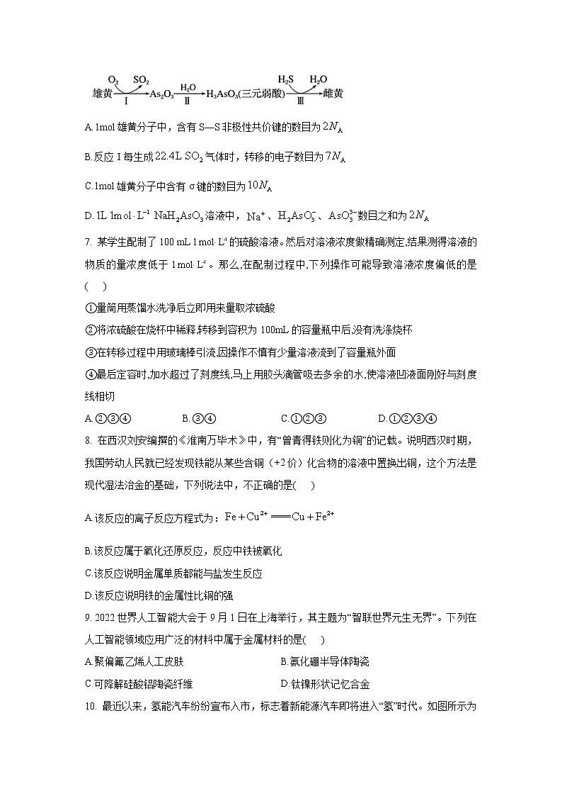 2023豫东名校--上期高一12月质量检测化学试题03