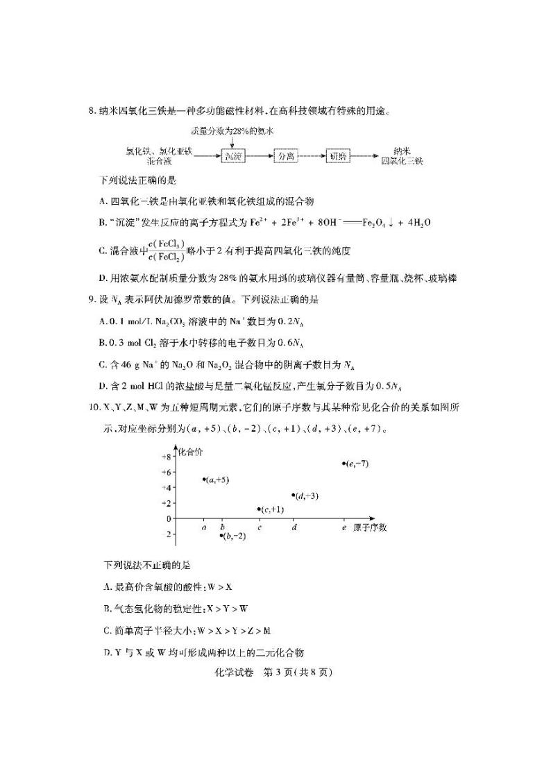2023--河南省（部分地市）新高考联盟高一12月教学质量检测大联考化学03