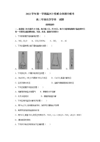 浙江省温州十校联合体2022-2023学年高二上学期期中联考化学试题