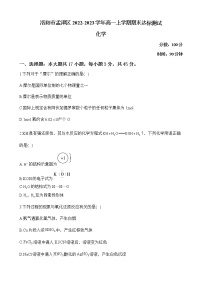 河南省洛阳市孟津区2022-2023学年高一上学期期末达标测试化学试卷（Word版含答案）