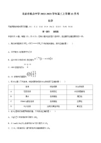 北京市重点中学2022-2023学年高三上学期12月考化学试题（Word版含答案）