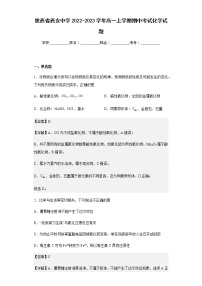 2022-2023学年陕西省西安中学高一上学期期中考试化学试题含解析