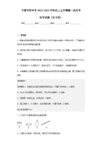 2022-2023学年宁夏平罗中学高三上学期第一次月考化学试题（尖子班）含解析