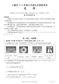 2023湖北省十堰市高三上学期元月调研考试 化学试题及答案