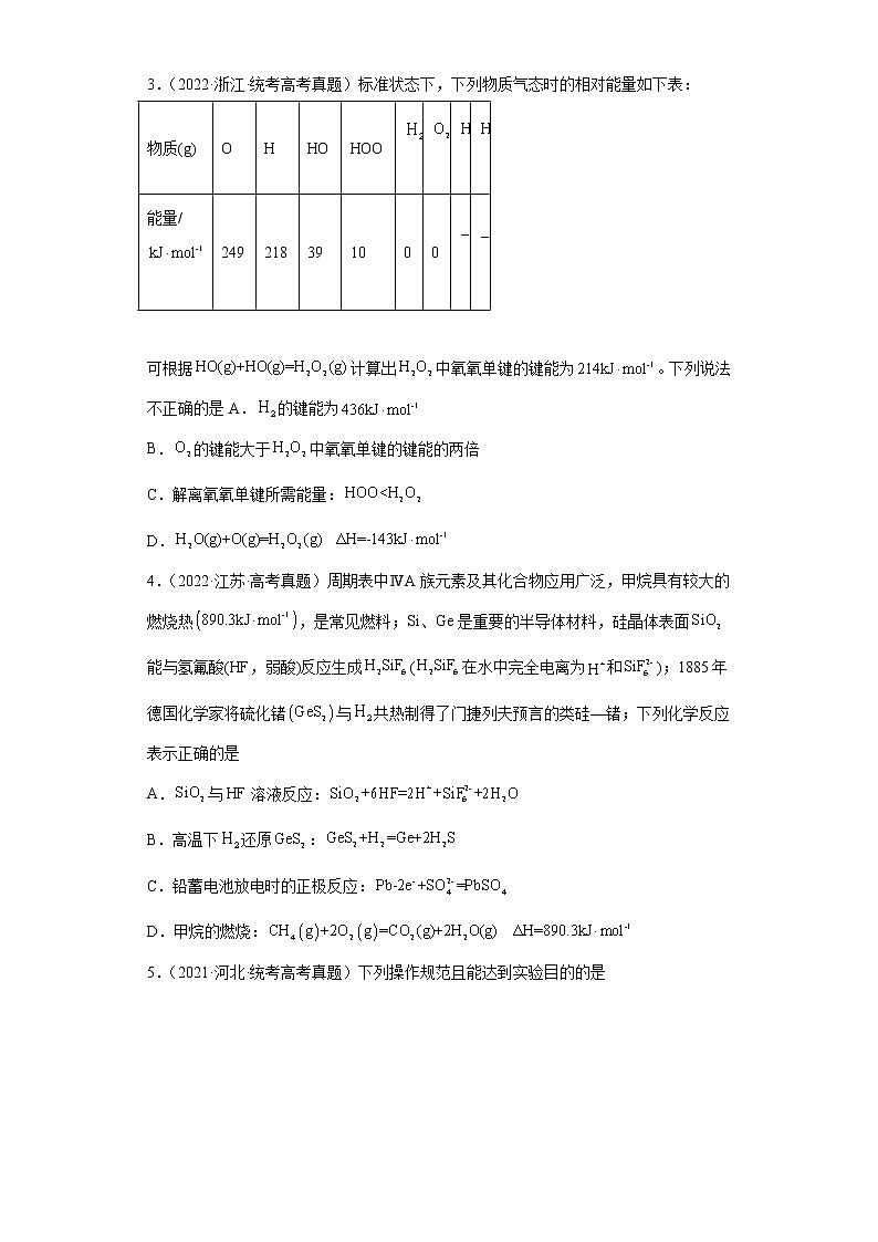 五年2018-2022高考化学真题按知识点分类汇编25-化学反应的热效应-反应热（含解析）第2页