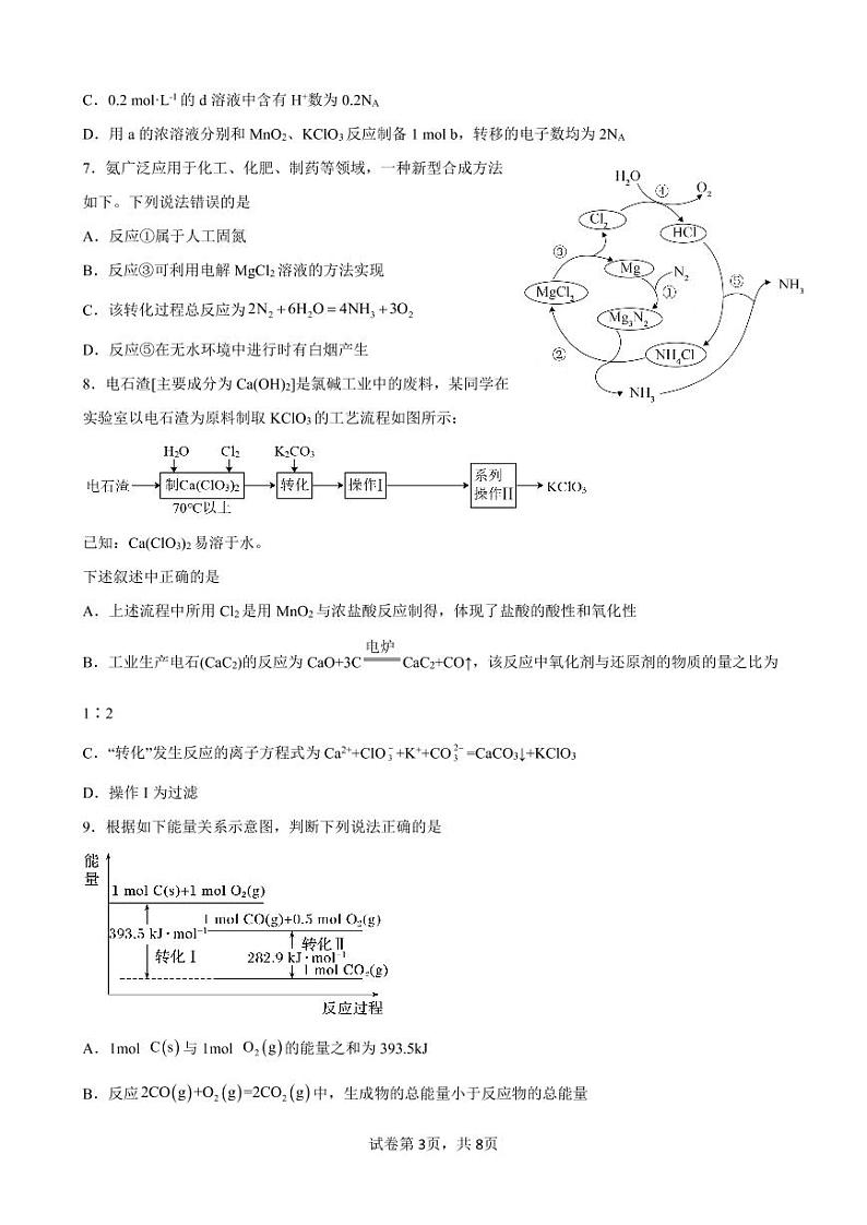 2023长沙明达中学高三上学期12月月考化学试题可编辑PDF版含答案第3页