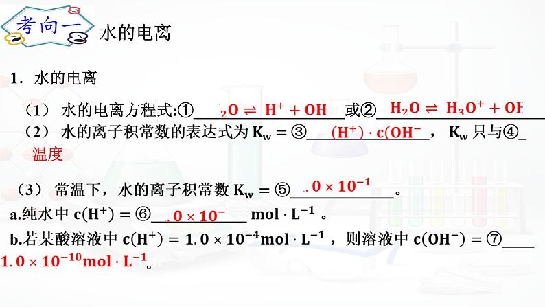 2023届高三化学高考备考一轮复习 水的电离和溶液的pH课件03