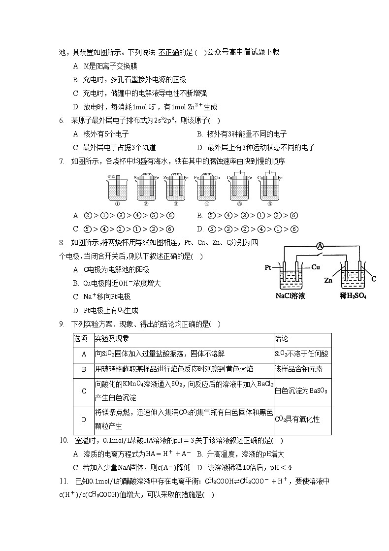重庆市缙云教育联盟2022-2023学年高二化学上学期期末联考试题（Word版附解析）02