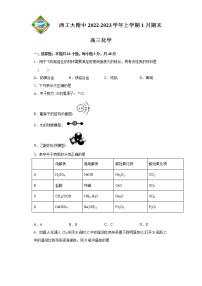 2023陕西省西北工业大学附中高三上学期1月期末化学试题含答案