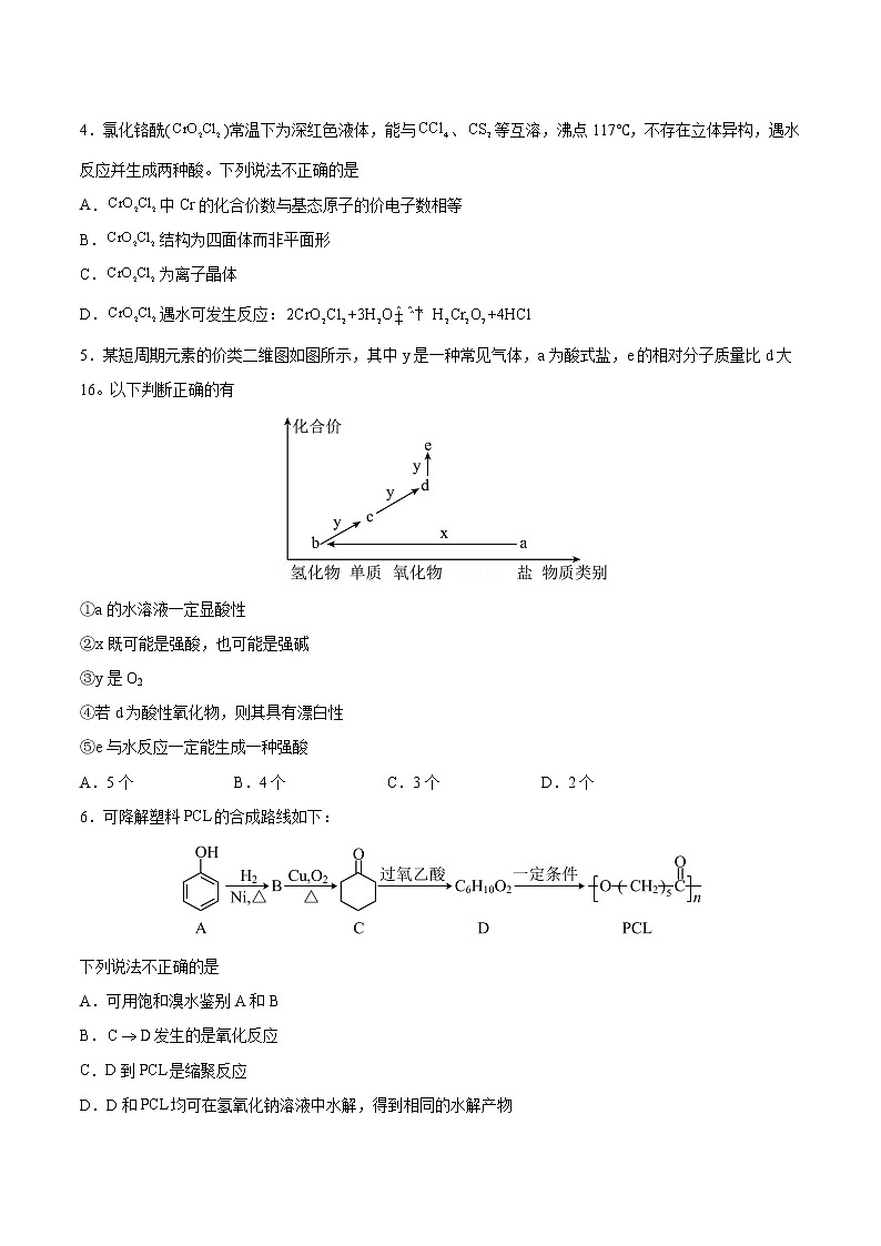 化学-2022-2023学年高三下学期开学摸底考试卷（山东专用）02