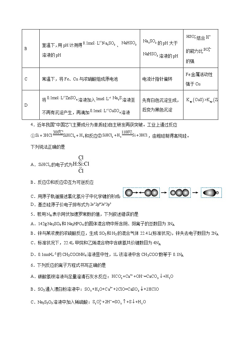 化学-2022-2023学年高三下学期开学摸底考试卷（重庆专用）02