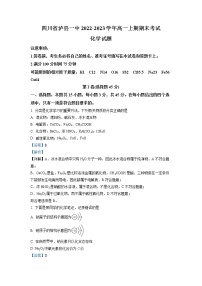 四川省泸县第一中学2022-2023学年高一化学上学期期末试题（Word版附解析）