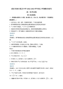 湖北省武汉市部分重点中学2022-2023学年高一化学上学期期末联考试题（Word版附解析）